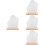 4Pcs Wooden Base Desktop Mirror Acrylic Irregular 6