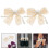 16 Pcs Pearl Bow Shoe Charms With Lace Keychain 11