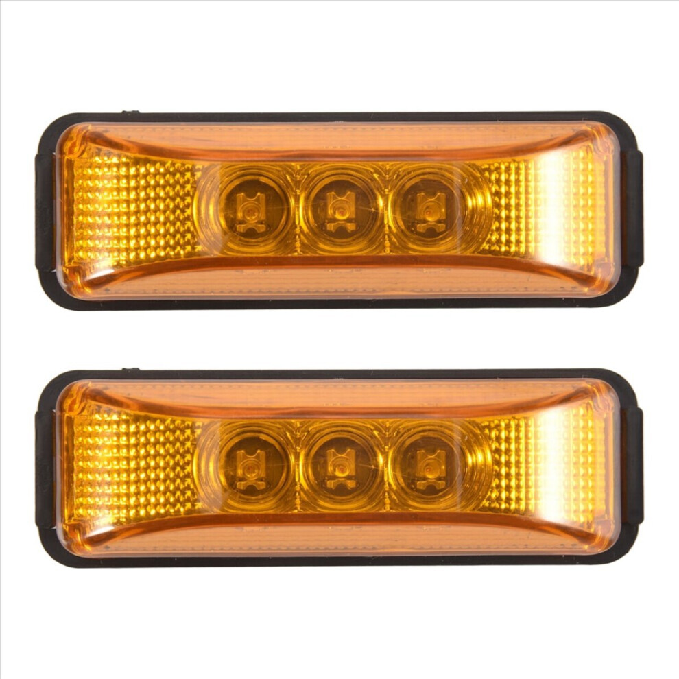 2Pcs 24V 3.9Inch 3 Led Truck Led Side Marker Lights 4852209304771