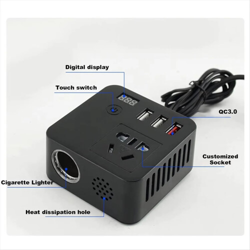 Bilinverter 12v til 220v biloplader lastbil multifunktionel bilstrøm 2