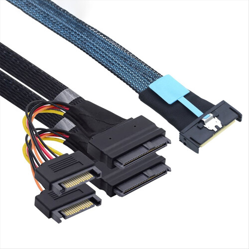 SAS MCIO 8i 74P til Dual SFF 8639 til serveradapterkabel 0,5m 1