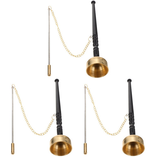 3Pcs Buddhism Copper Percussion Instrument Temple Yin Qing Ritual Ware 1