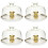 4 Sets Ceramic Cake Tray With Dome Multi-Functional Dessert Plate 5