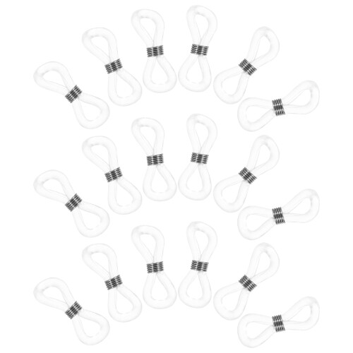 100Pcs Transparent Eyeglass Holder Ends Durable Rubber Metal Cord Tips