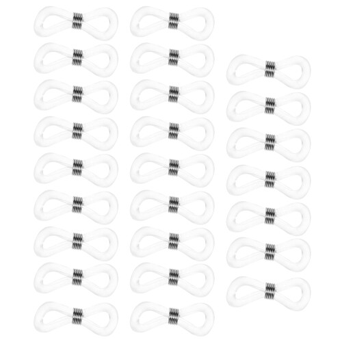 100Pcs Transparent Eyeglass Holder Ends Durable Rubber Metal Cord Tips 1