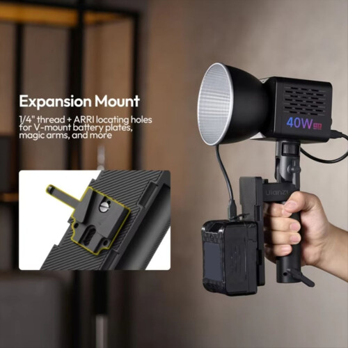 AL06 Adjustable Light Handle Grip Stand with Power Mount Angle 2