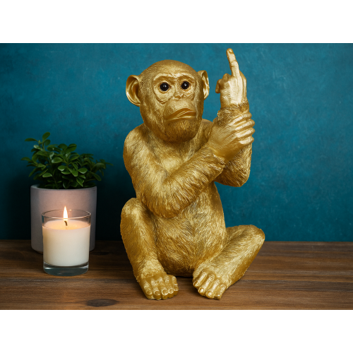 Cheeky Gold Monkey Statue | Fun & Bold Home Decor 2