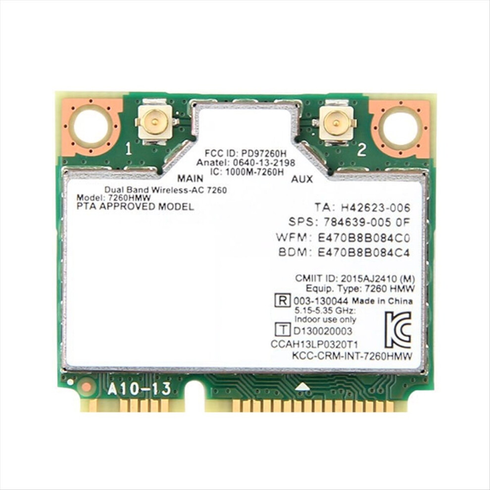 Ac7260 Wifi5 Card 2.4G/5G Dual-Band 1200M Ac7260 Wireless Wifi Card 4853702850475