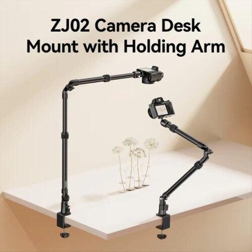 ZJ02 Camera Desk Mount Extendable 65cm Arm, 4.8cm C-Clamp 2