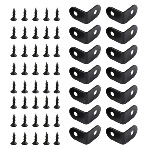60 Pcs Corner Brackets L Shaped Right Angle Cabinet Shelf Bracket