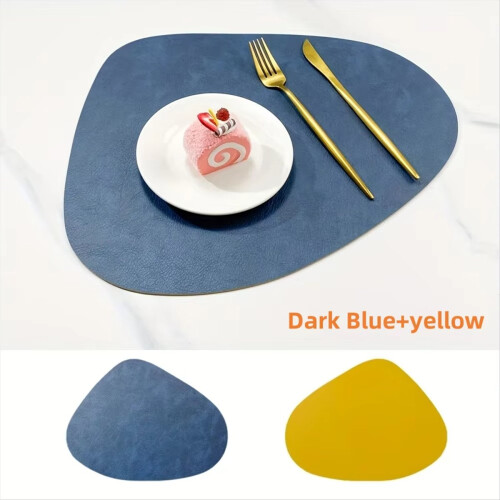 Faux Leather Placemats, Anti Slip Dining Table Place Mats 2
