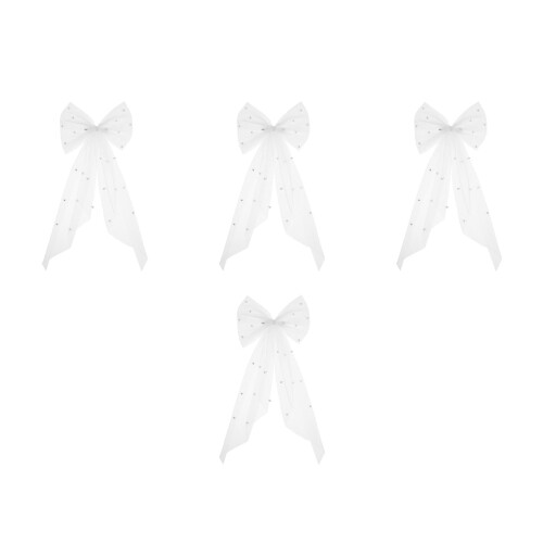 4Pcs Hair Bow Veil Bridal Clip Short Wedding Mesh Accessory 1