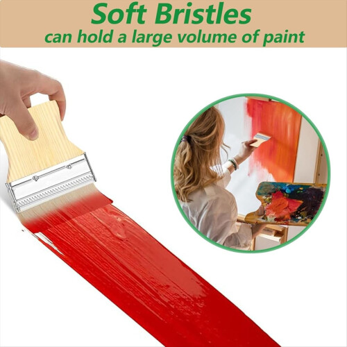 4-Piece Flat Paddle Brush Set, Wide Brush Large Paint Brush 2