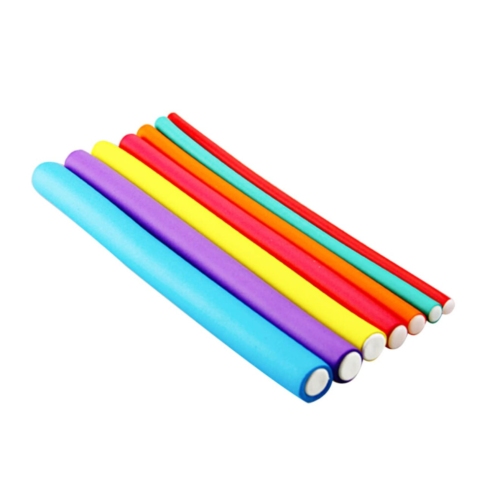 20Pcs Cold Wave Hair Curling Flex Rods Multifunctional Spiral Rollers Heatless Curling Sticks For Long Hair Random Color