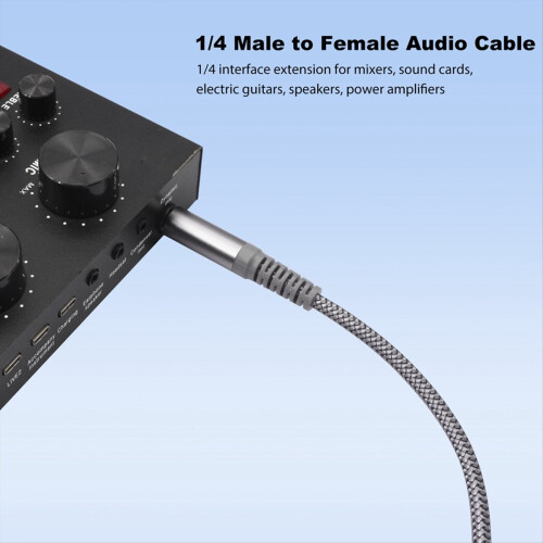 6,35 mm lydkabel 1/4" han til 6,35 mm hun stereo 300 cm 2