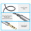 6,35 mm lydkabel 1/4" han til 6,35 mm hun stereo 200 cm 3