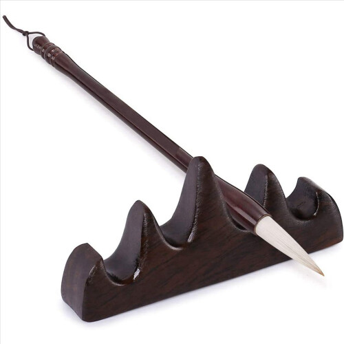 Calligraphy Brush Holder Wood Five-Finger Mountain Shape for Practice 1