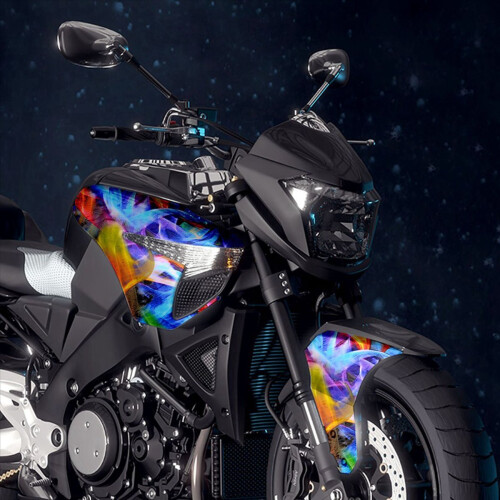Rainbow Flames Hydrographic Film Water Transfer Printing 50X100cm 1