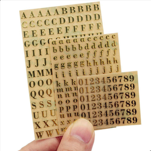 6 Sheets Small 0.18 Inch Alphabet Number Stickers Glitter (4.5mm) 2