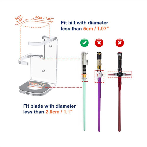 Lightsaber Wall Mount Stand Acrylic Lightsabers Display Holder 2