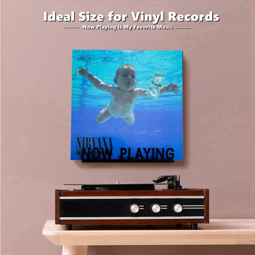 Wall Mount CD Record Display Stand Black 2