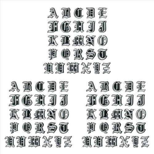 English Alphabet Letters Mixed Embroidered on Patch for Clothes