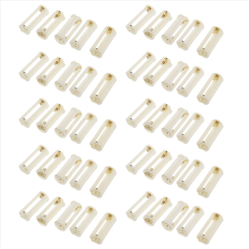 5Pcs Round 3X 1.5V Aaa Battery Holder Case Box Container White 4851431278720