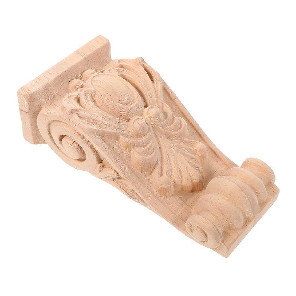 4Pcs Solid Wood Carved Corbel Appliques For Doorway Decor 033200705604