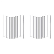6 Pcs 4inch Clear Borosilicate Glass Tube 12mm OD 8mm ID 2mm Thick