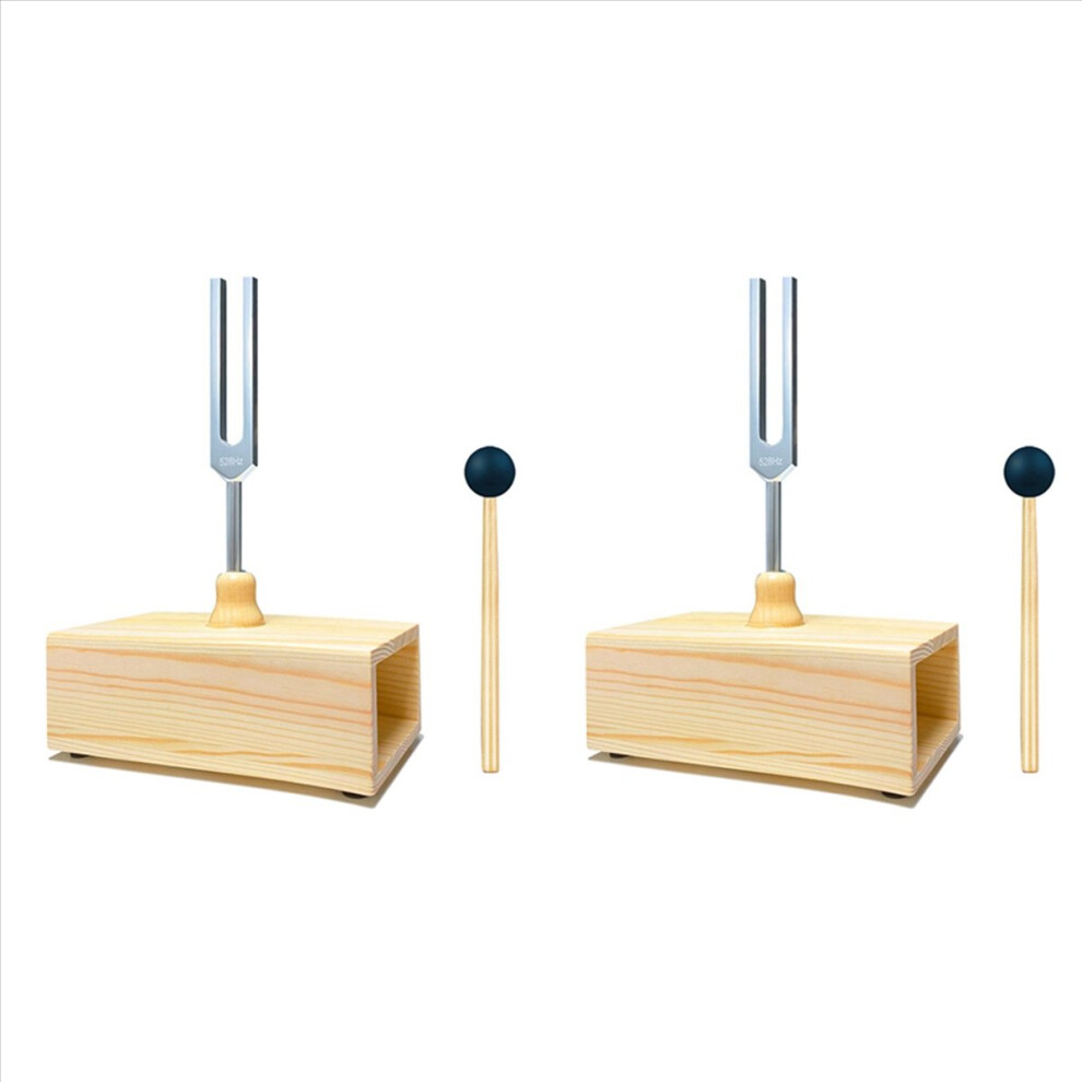 Umã¦Rket 528Hz Tuning Fork With Resonance Box, Aluminum Alloy, Wooden Speaker