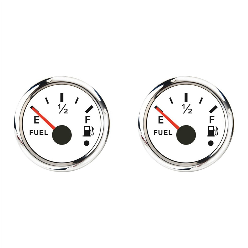 52Mm Fuel Level Gauge 0-190Ohm Switchable 240-33Ohm With Alarm White 4713420264056