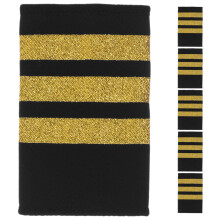 3 Pairs Pilot Uniform Epaulettes With Gold Stripes For Airline Crew