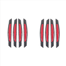4Pcs Super Red Reflective Stickers Carbon Fiber Strips Car Side Door
