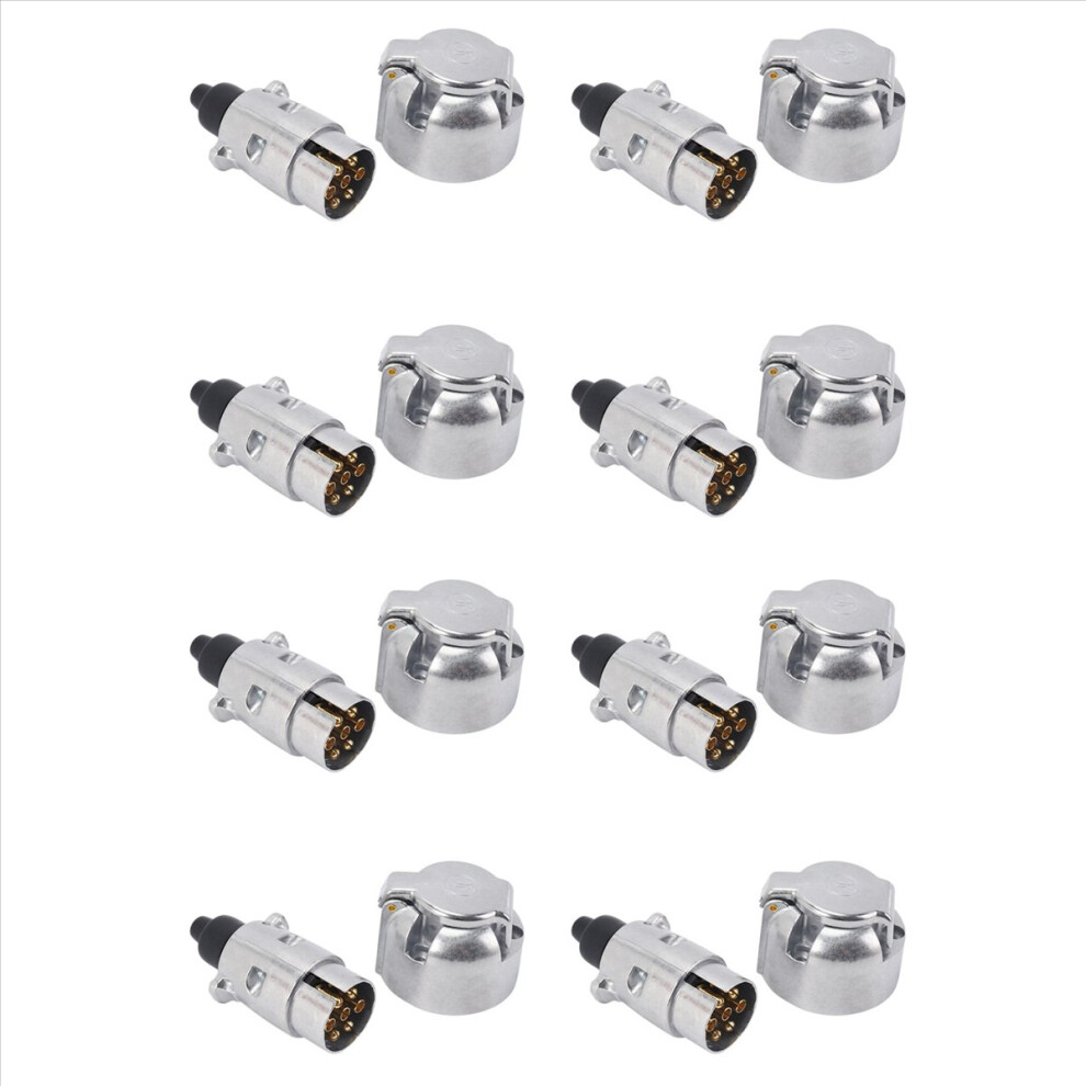 7 Pin Trailer Plug 12V Rv Sockets Towbar Towing Metal Connectors 4851431204293