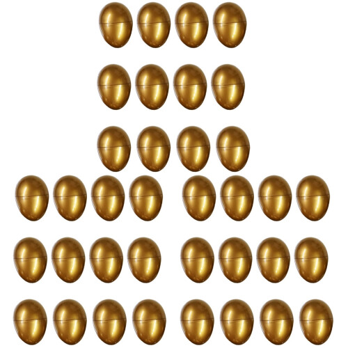 36 Pcs Decorative Eggshell Toys Easter Eggs Gift Packaging Golden 1