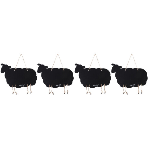 4Stk Mini Blackboard Schafform Holz Hänge Memo 1