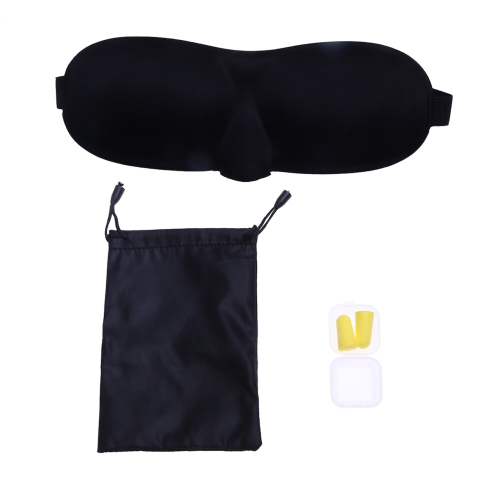 Aboofan 2Pcs 3D Eyeshade Stereoscopic Sleep Mask With Storage And Earplugs
