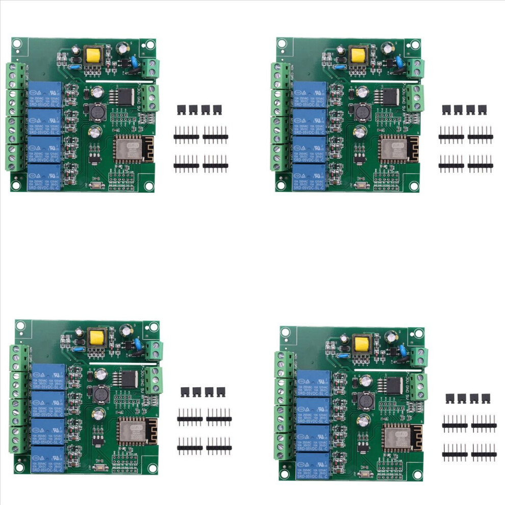 Esp8266 Esp-12F Wifi Module 4Channel Ac90-250V/Dc7-30V/5V Delay Relay 4851431268318