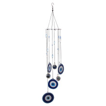 2Pcs Blue Flower Wind Chime Metal Wind Bell for Room Decoration