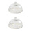 2Pcs Marbled Ceramic Cake Dessert Plate With Cover 5
