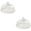 2Pcs Marbled Ceramic Cake Dessert Plate With Cover 6
