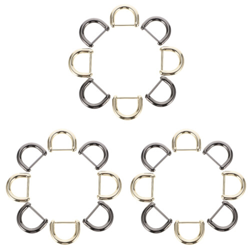 30 Pcs D-Shaped Metal Rings Replacement Diy Bag Accessories 1