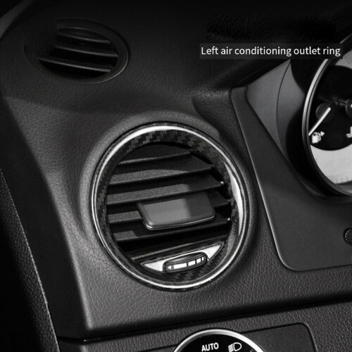 Interior Carbon Fiber Air Vent Panel Trim for 500 12-19 2