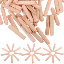 2Pcs Wood Dowel Pins Fluted 6X30Mm For Furniture Crafts Woodworking