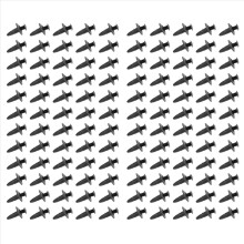 6mm Hole Dia Black Plastic Rivets Fastener Bumper Push 30pcs