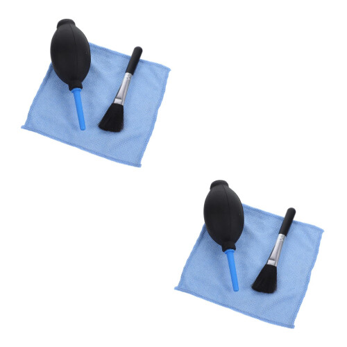2Pcs Silicone Air Blower Pump For Camera Lens With Brush Cloth 1