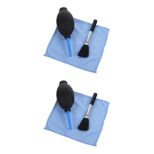 2Pcs Silicone Air Blower Pump For Camera Lens With Brush Cloth 2