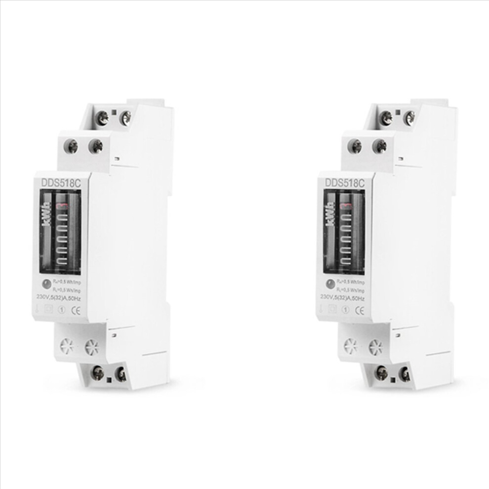 Electronic Din Rail Single Phase Electricity Power Wattmeter Counter 4713420215829