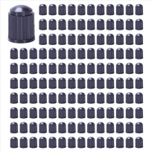 Set med 100 - Svarta ventilhattar i plast