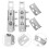 2 Sets Kitchen Cabinet Door Hinges Hidden Cold-Rolled Steel 9